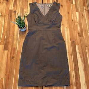 Banana Republic Gray Pleated Sheath Dress